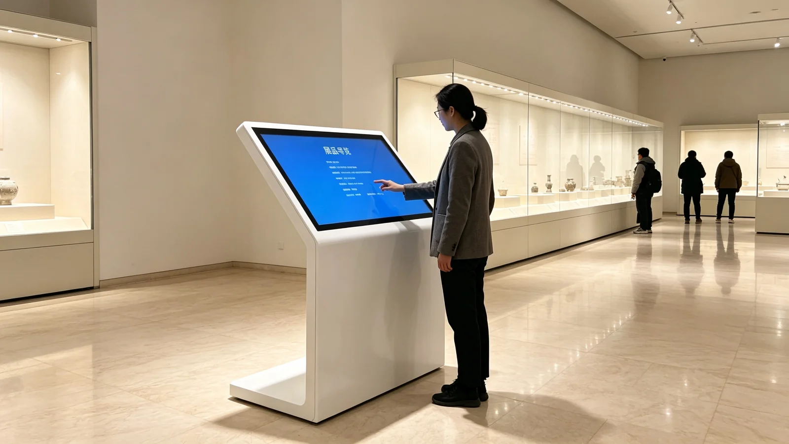 L型卧式查询机在博物馆展厅的部署场景