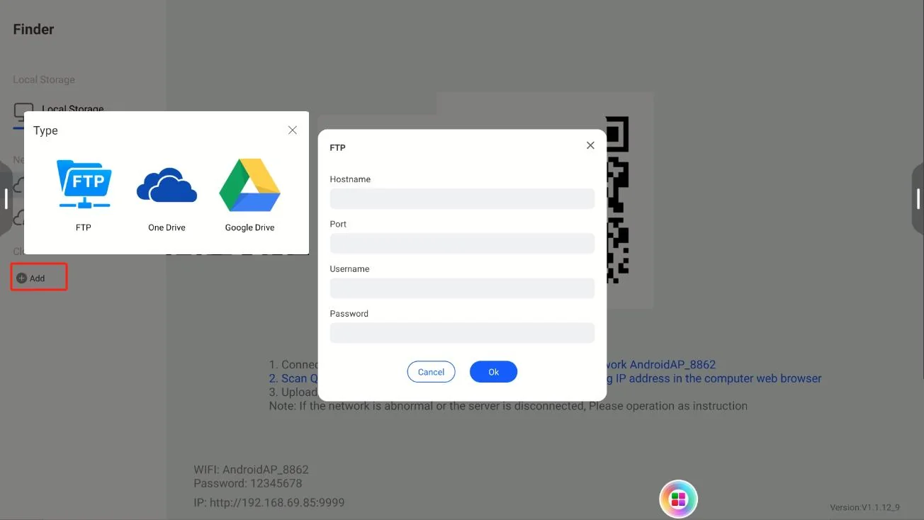 Qtenboard 9679 Cloud Drive FTP OneDrive Google Drive