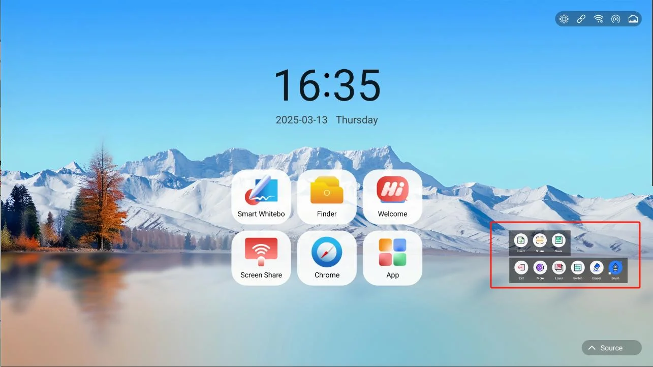 Qtenboard 9679 Quick Settings Panel