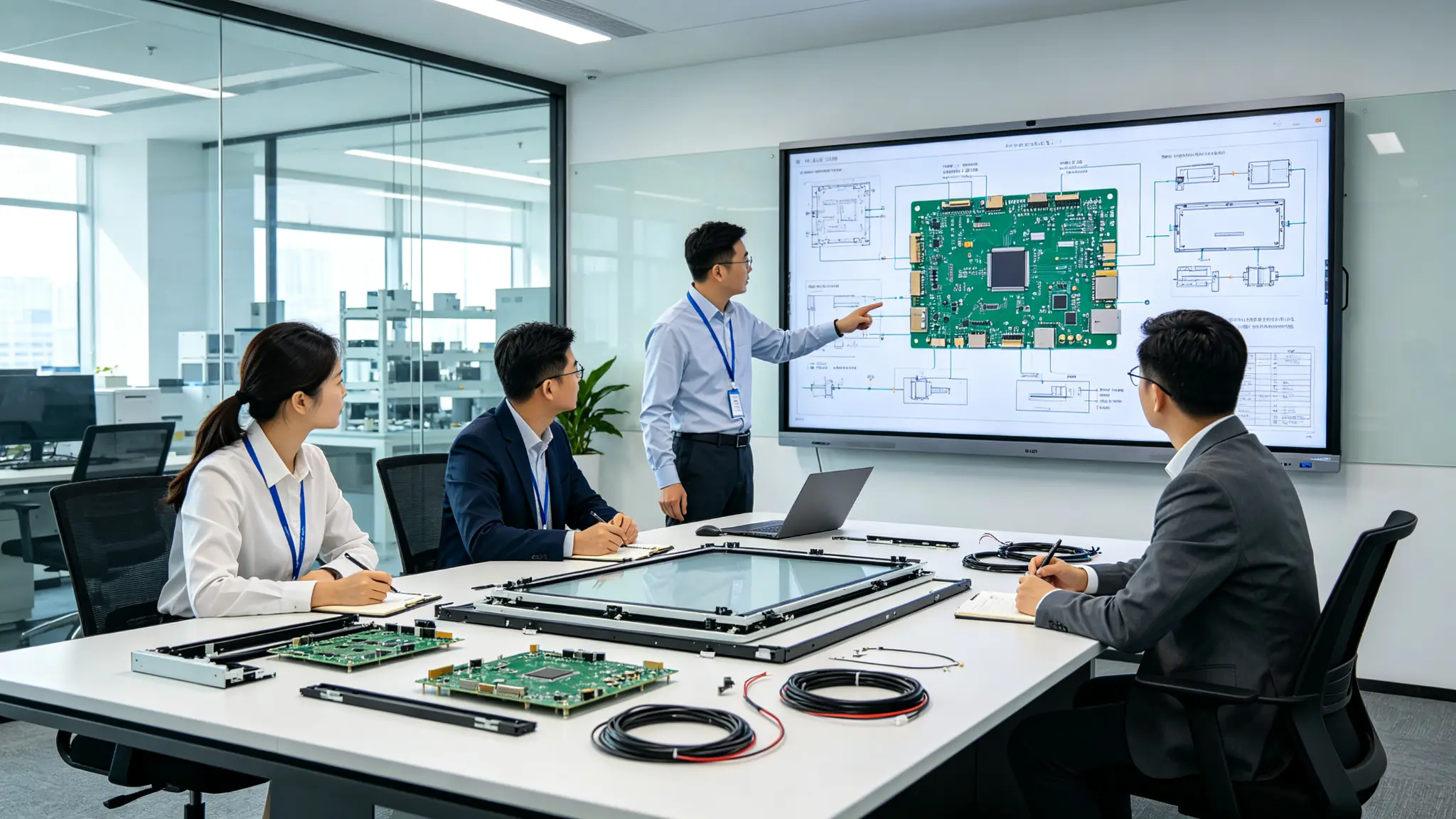 Qtenboard 研发团队正在进行 SKD 与 CKD 套件方案讨论，展望 2026 年全球本地化制造趋势下的交付模式创新