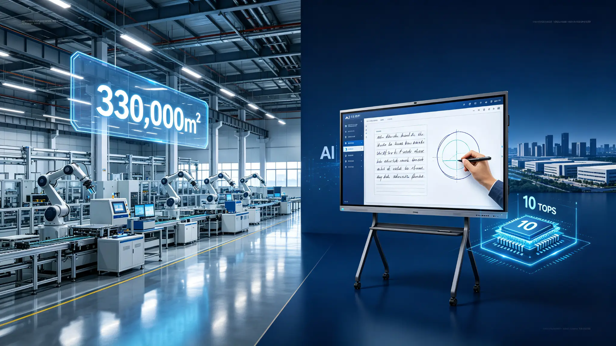 Qtenboard深圳+广州330,000㎡智能制造产业园，搭载Genio 520平台10 TOPS设备端AI，支持手写识别、多语言OCR和OEM/ODM定制