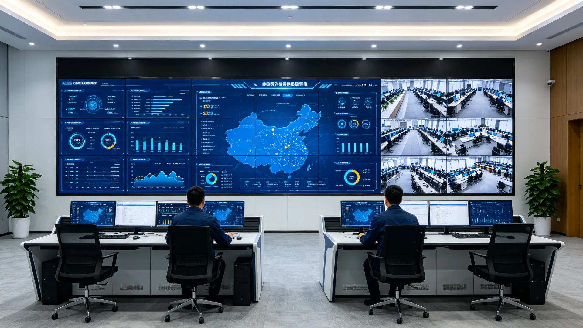 Qtenboard拼接屏企业大堂指挥中心稳定运行场景