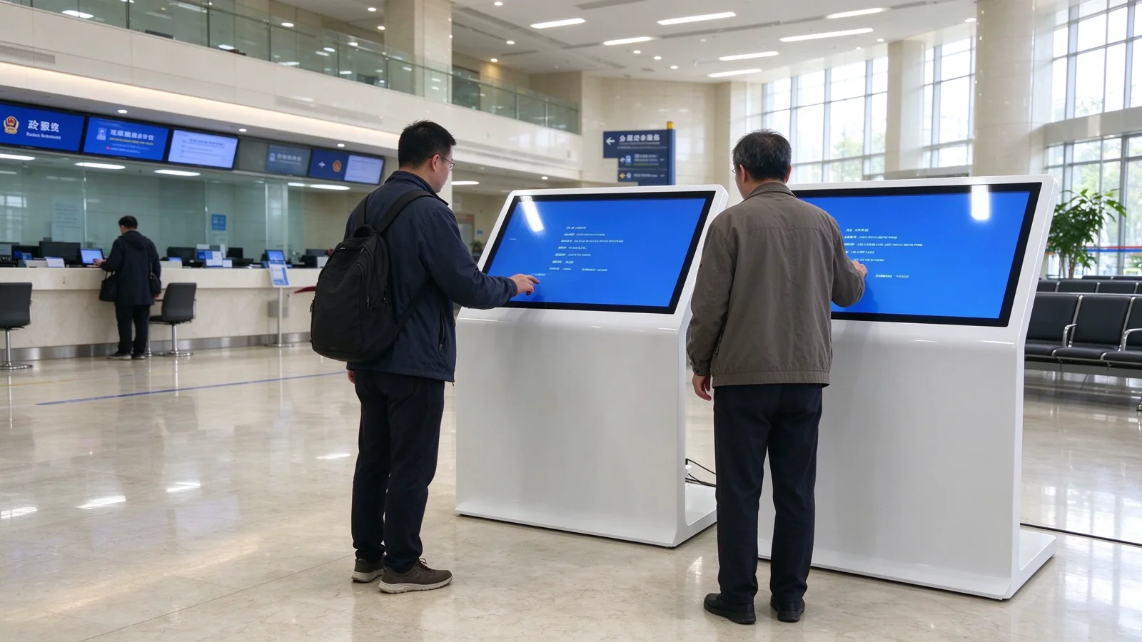 L型卧式查询机政务服务中心部署案例 QUNMAO