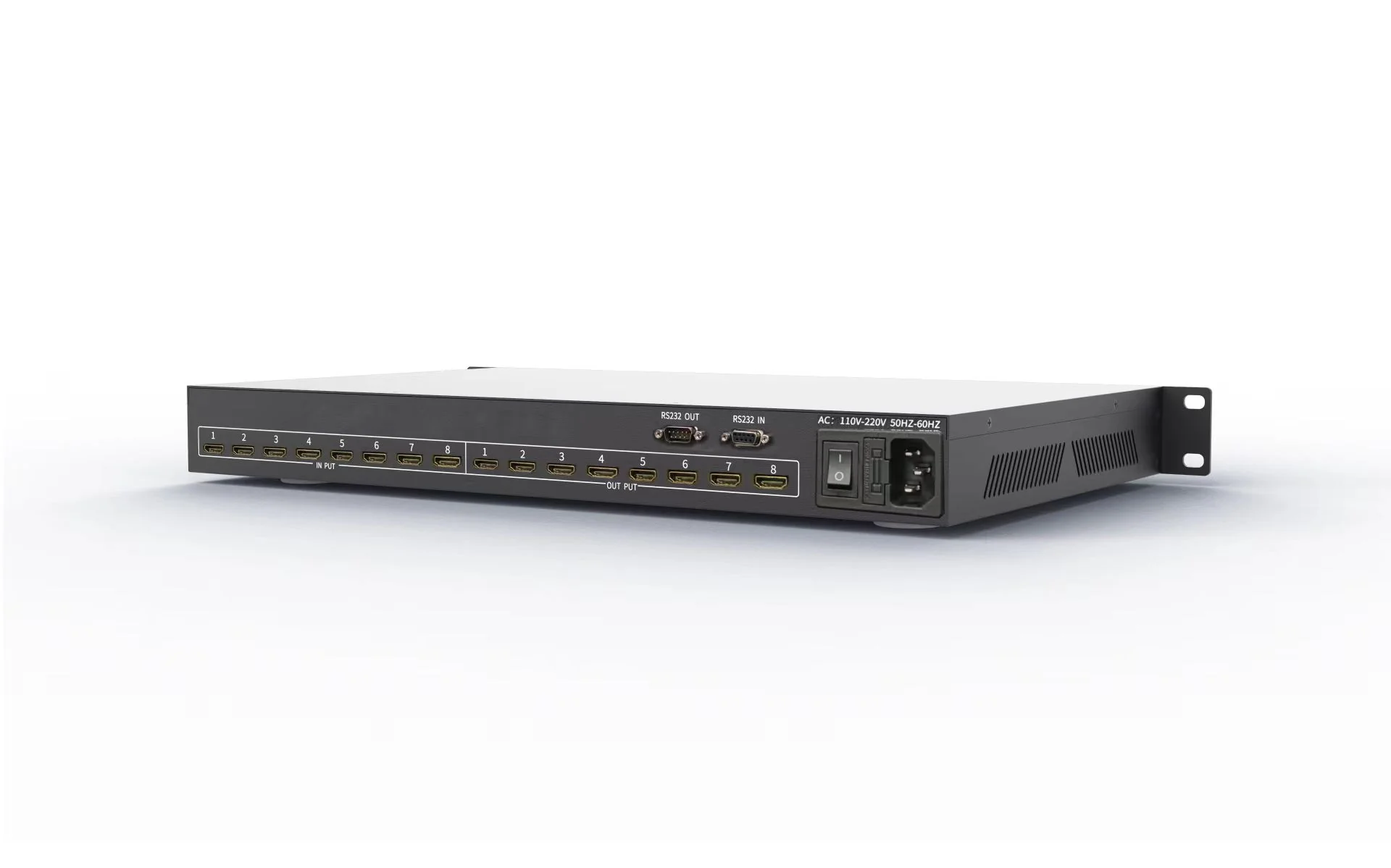 QM-HD 矩阵 后端接口面板 HDMI RS232 电源