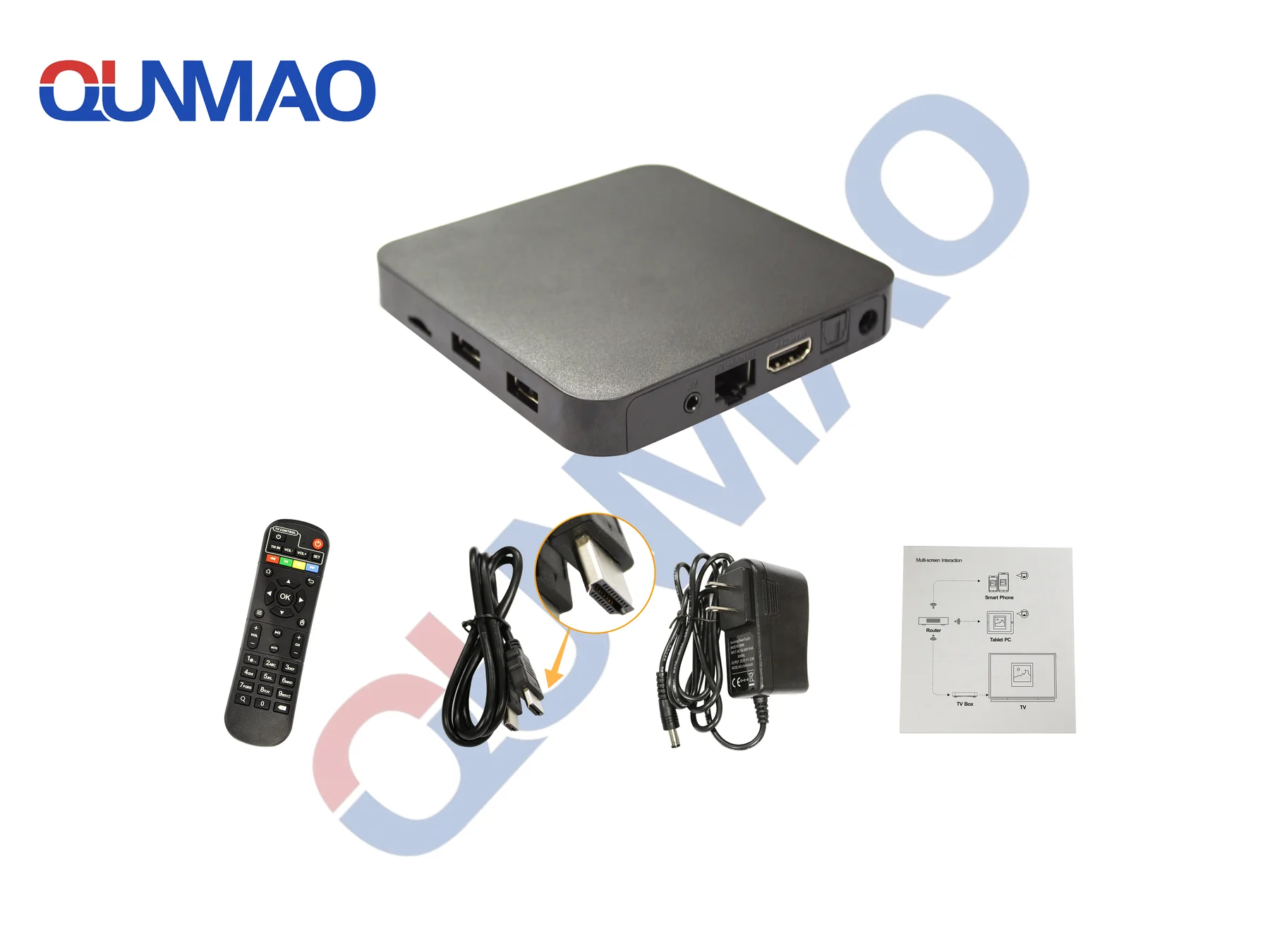 QM-S905Y4 播放盒与配件全家福