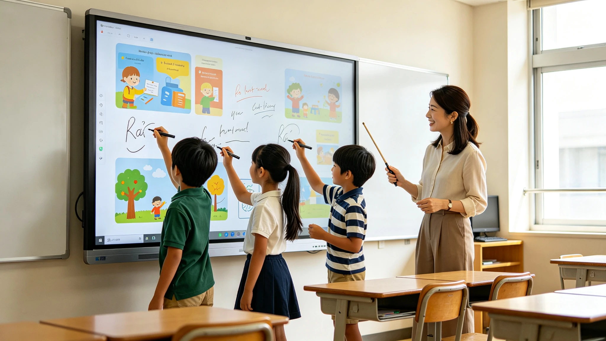 Qtenboard Infrared Touch Interactive Whiteboard in K-12 Classroom