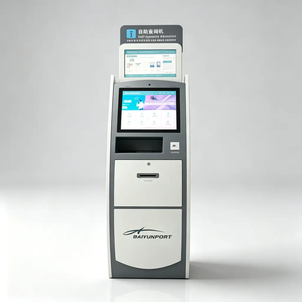 立式双屏自助查询机正面视图