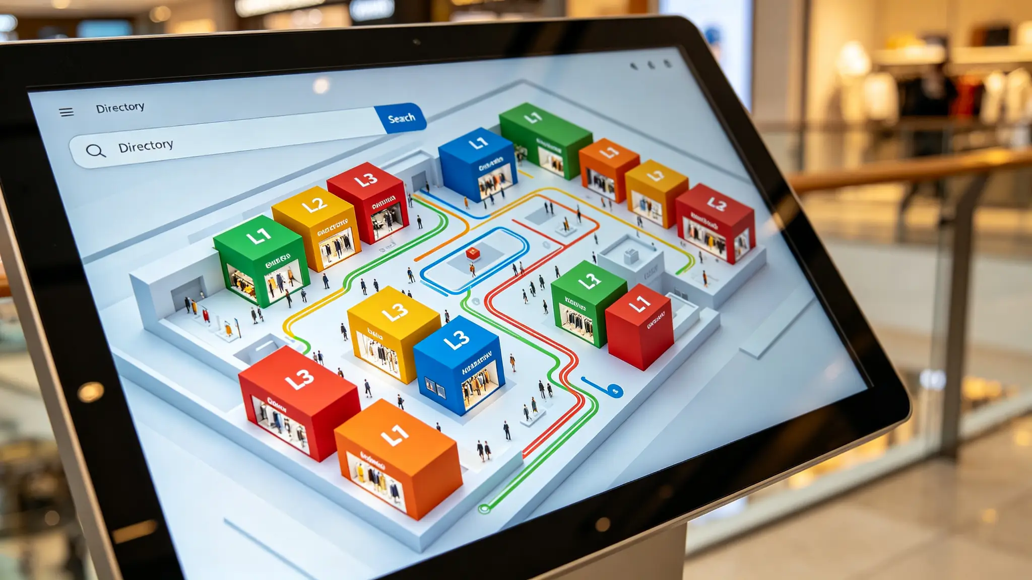 商场3D室内地图导视界面 3D Mall Map Interface