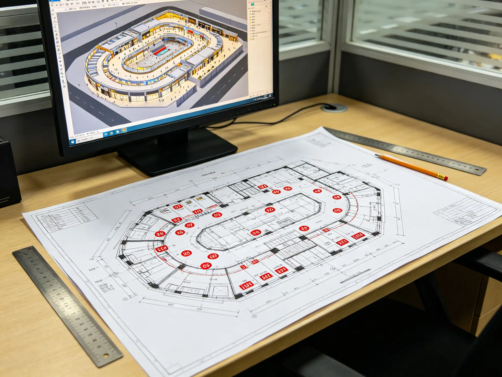 商场CAD楼层图纸示例 Mall CAD Floor Plan