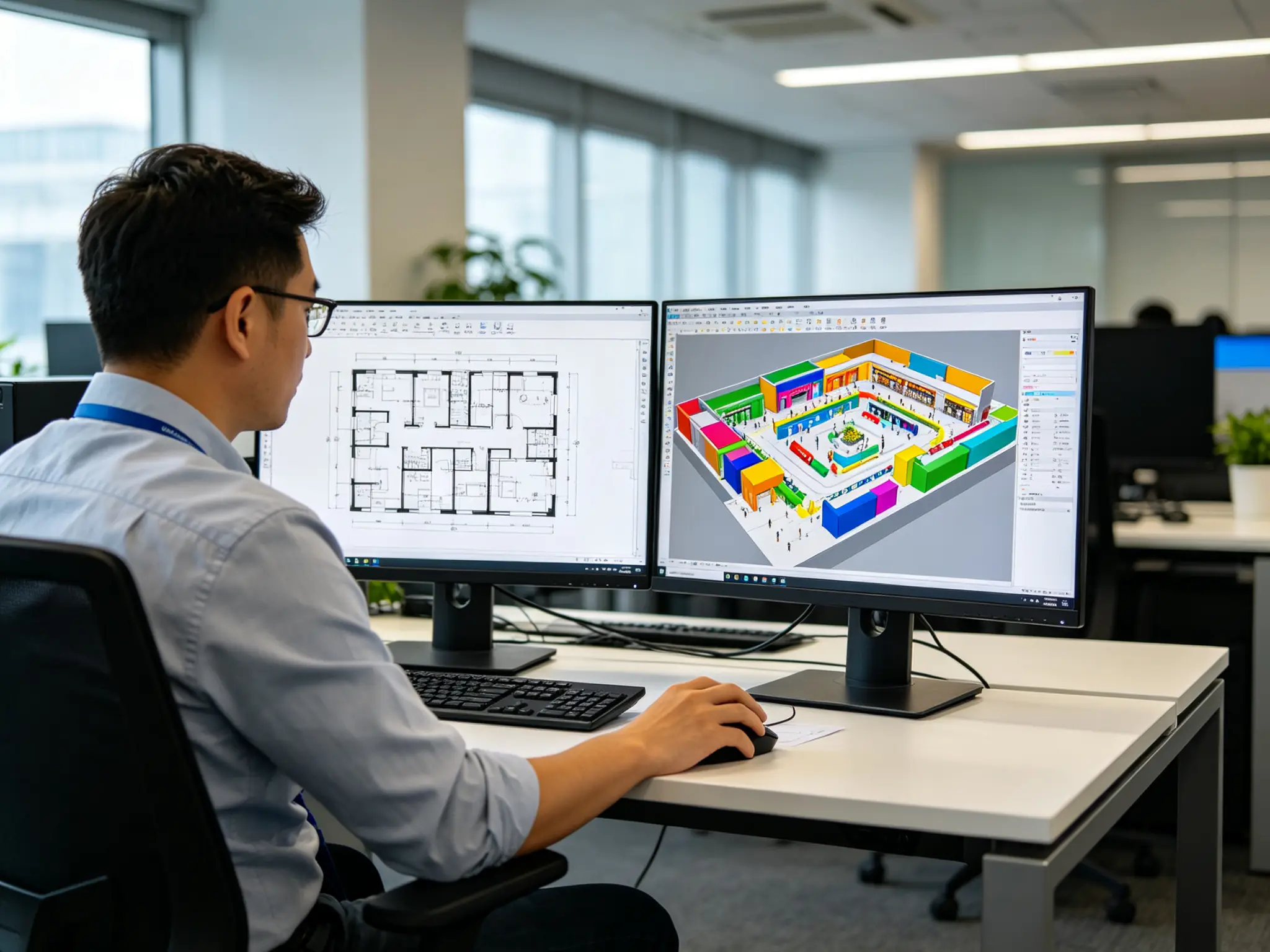 软件工程师制作3D商场地图 CAD to 3D Map Conversion